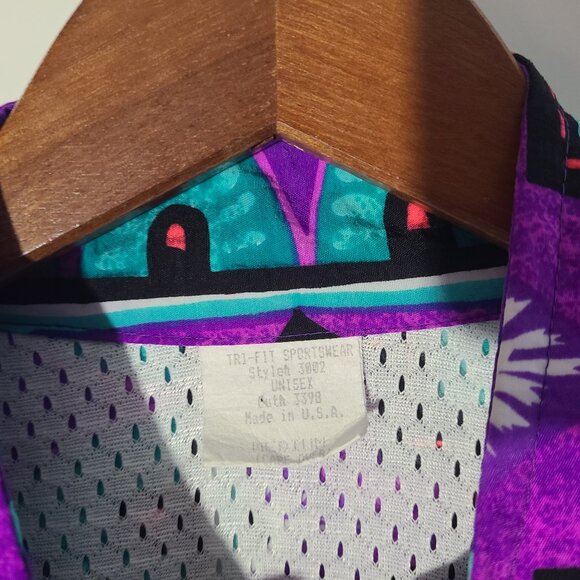 Vtg 80s/90s TriFit Sportswear Colorful Southwestern Full Zip Medium Windbreaker - Picture 4 of 6